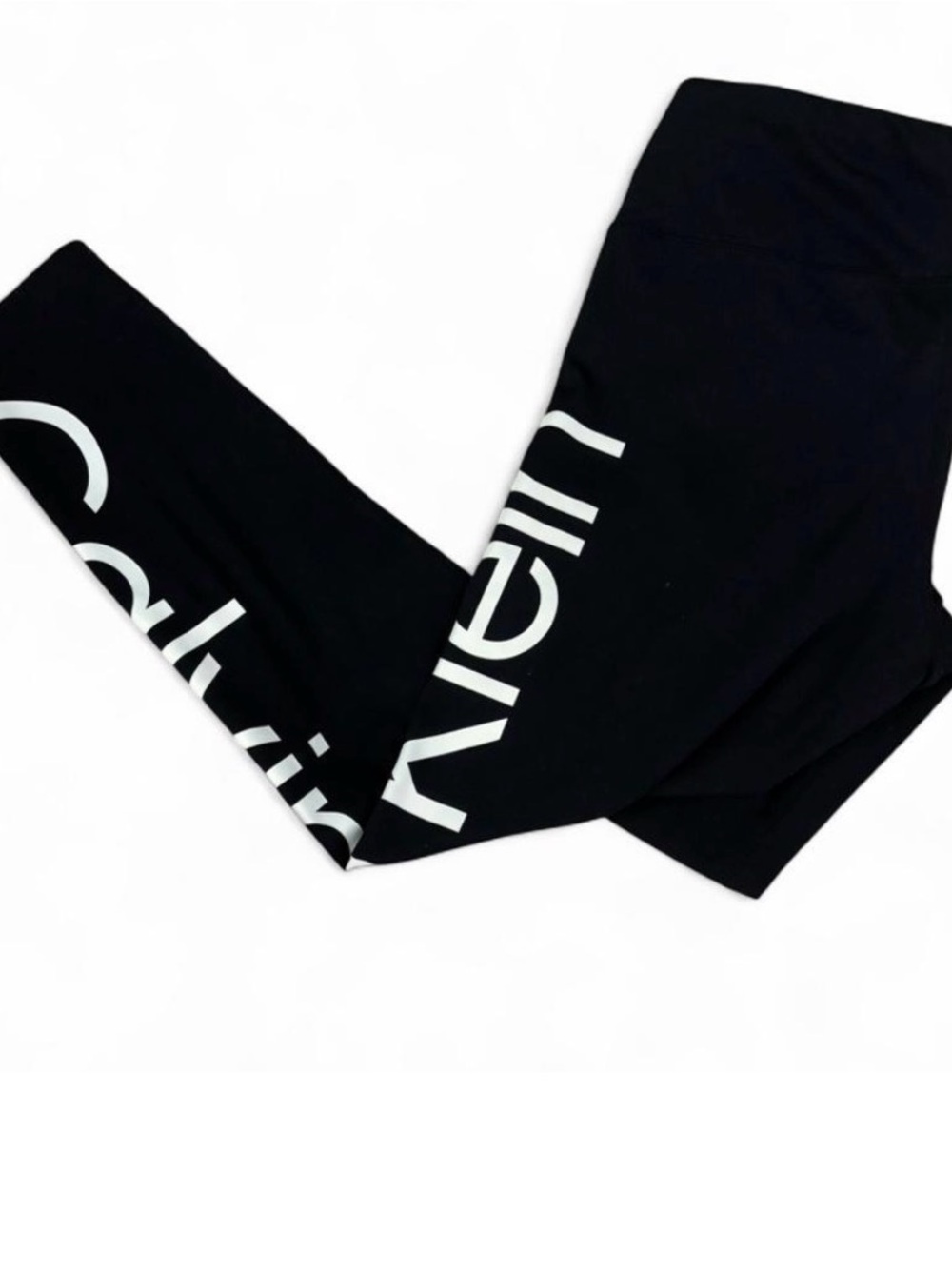 Calvin Klein Black Leggings with White Side Logo